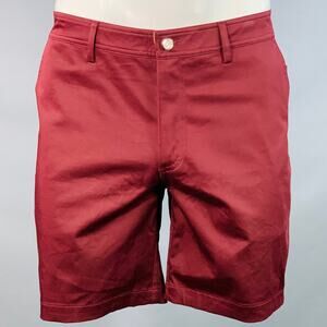 DC2 MIAMI Size L Burgundy Cotton Blend Flat Front Zip Fly Shorts